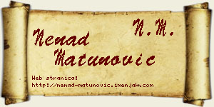 Nenad Matunović vizit kartica